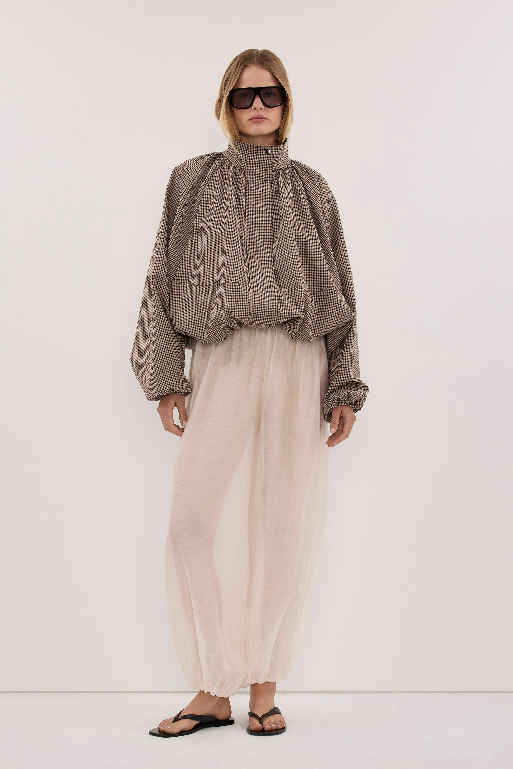 LENA IVORY SHEER BALLOON PANT - PRE ORDER