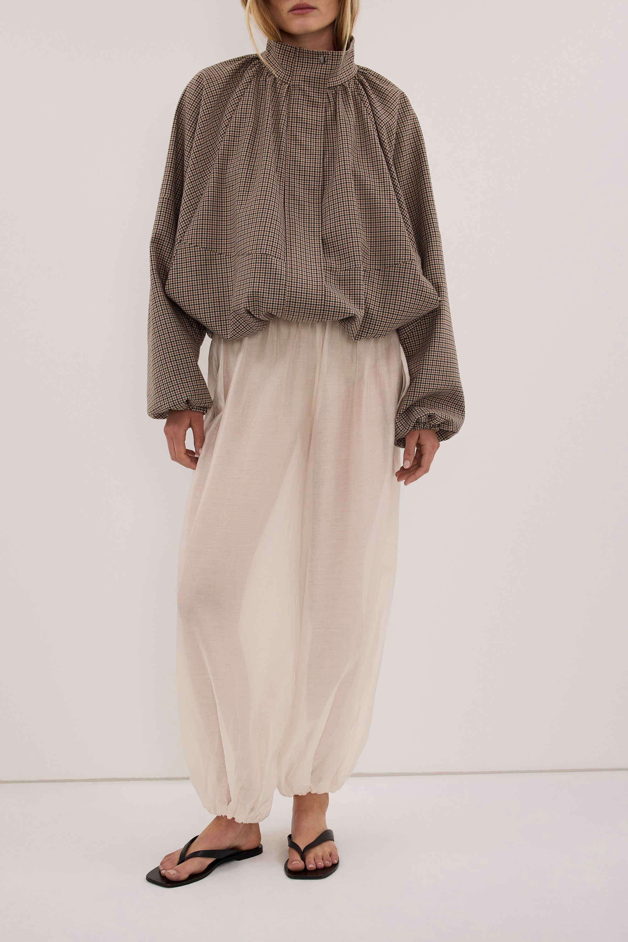 LENA IVORY SHEER BALLOON PANT - PRE ORDER