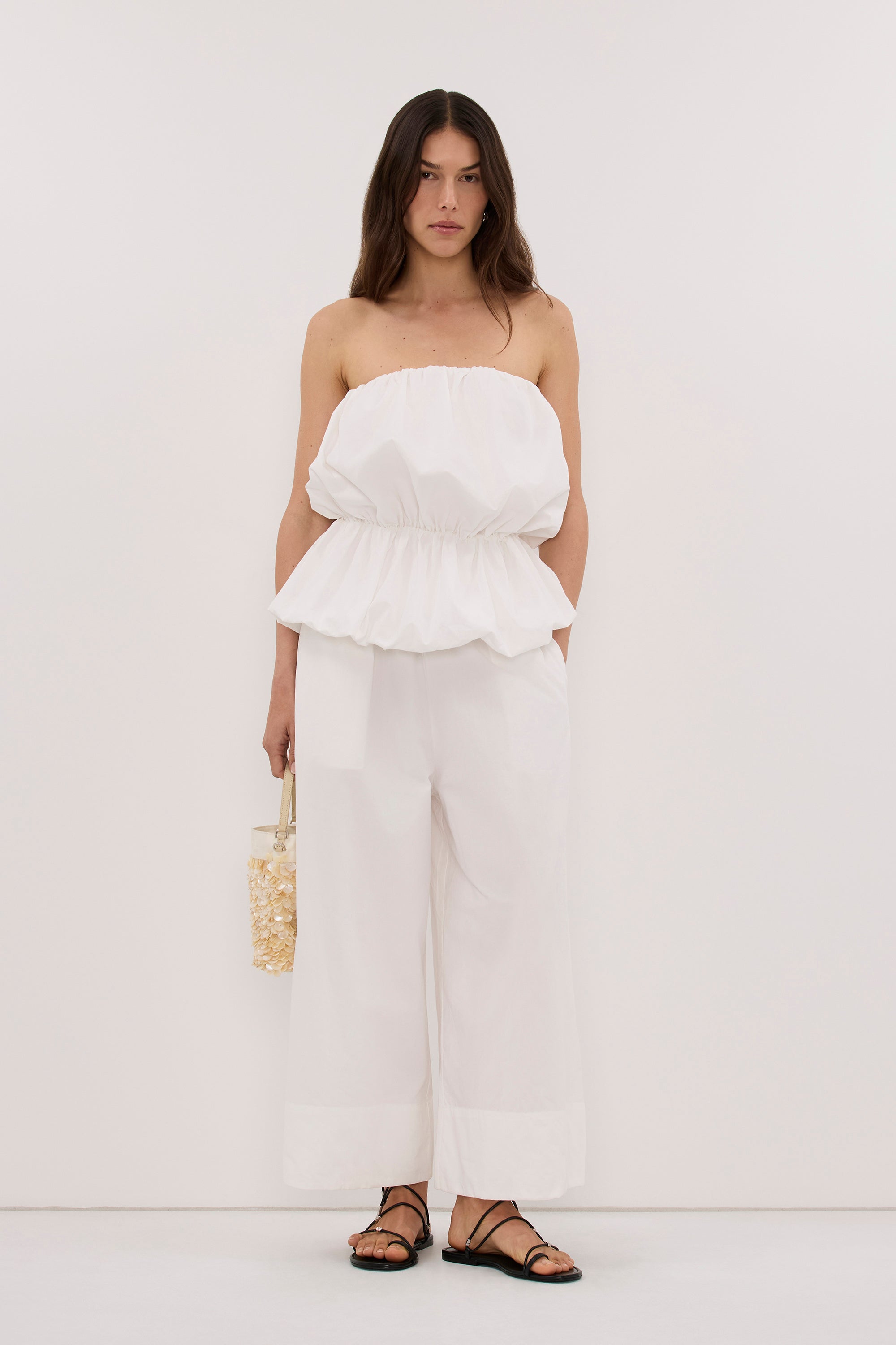 MARTINA WHITE COTTON BUBBLE TOP 