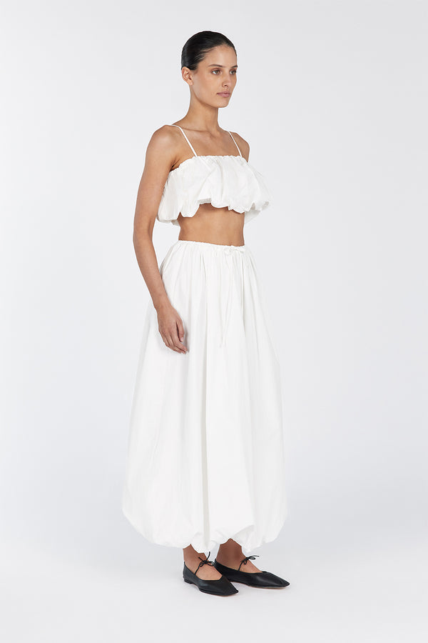 MONTY WHITE BUBBLE MIDI SKIRT Dissh