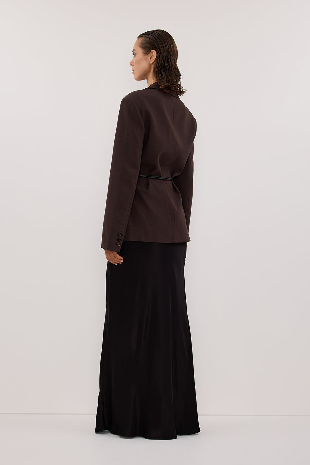 CHARLI BLACK SATIN MAXI SKIRT