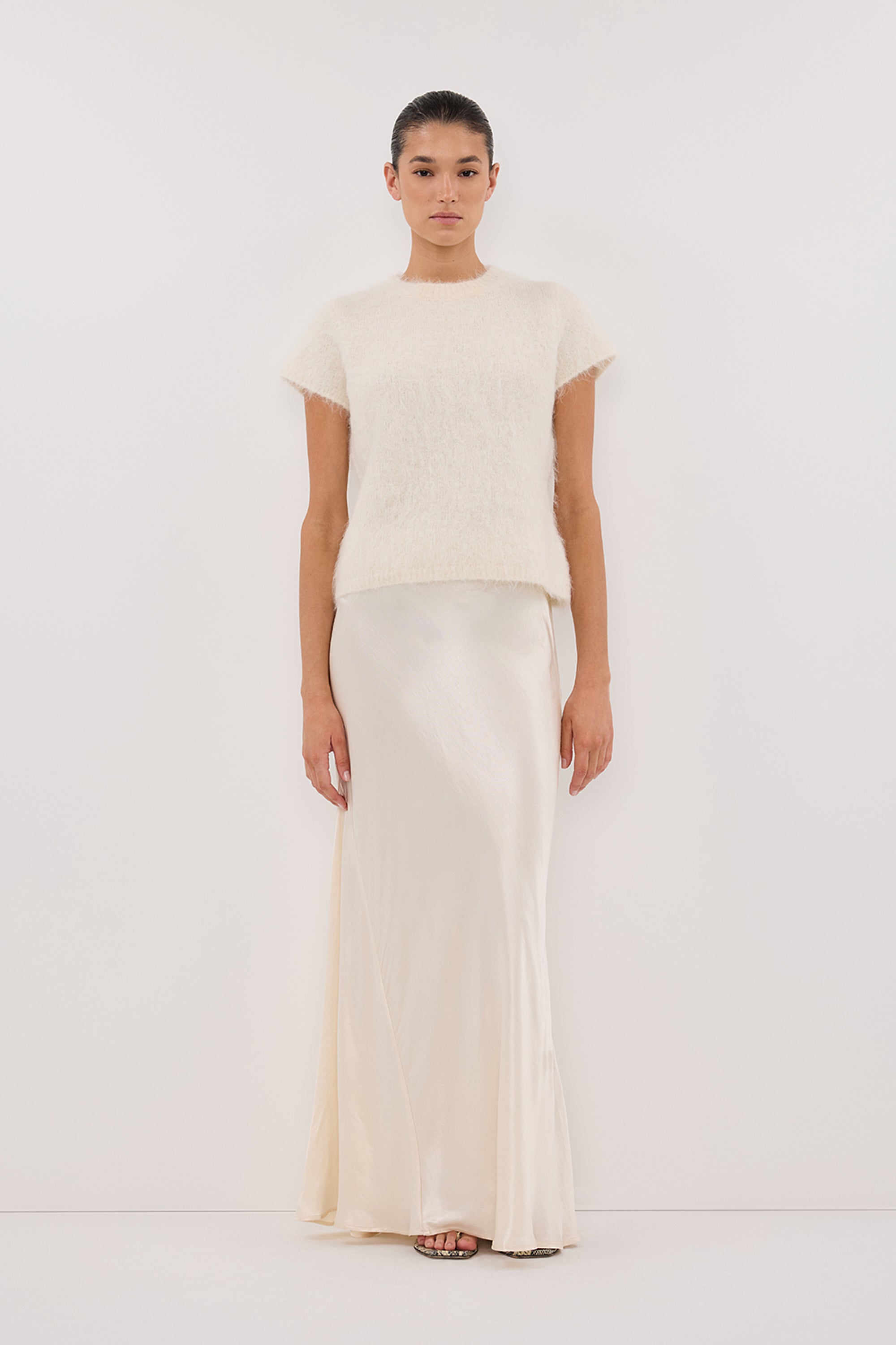 CHARLI CREAM SATIN MAXI SKIRT