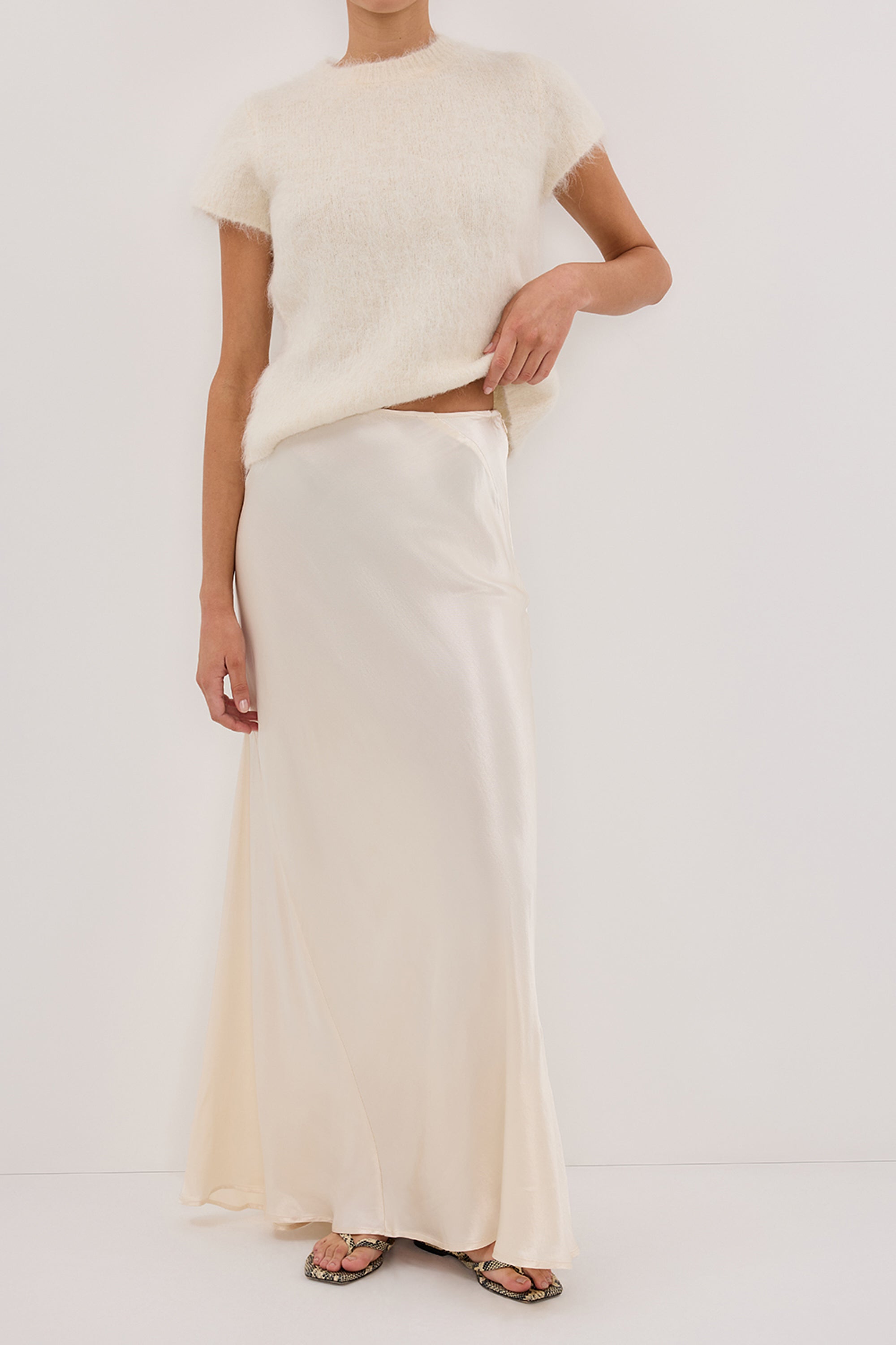 CHARLI CREAM SATIN MAXI SKIRT