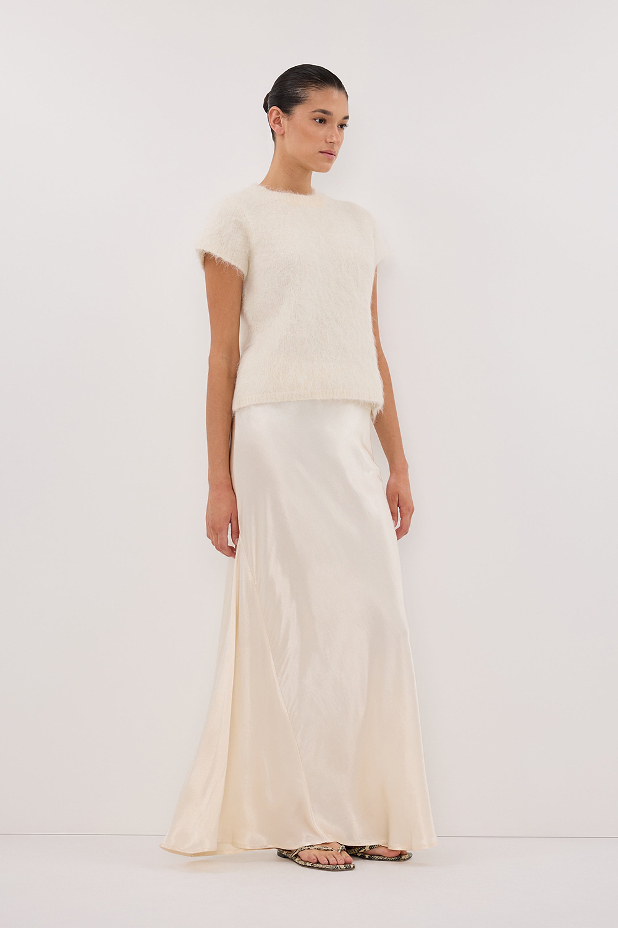CHARLI CREAM SATIN MAXI SKIRT