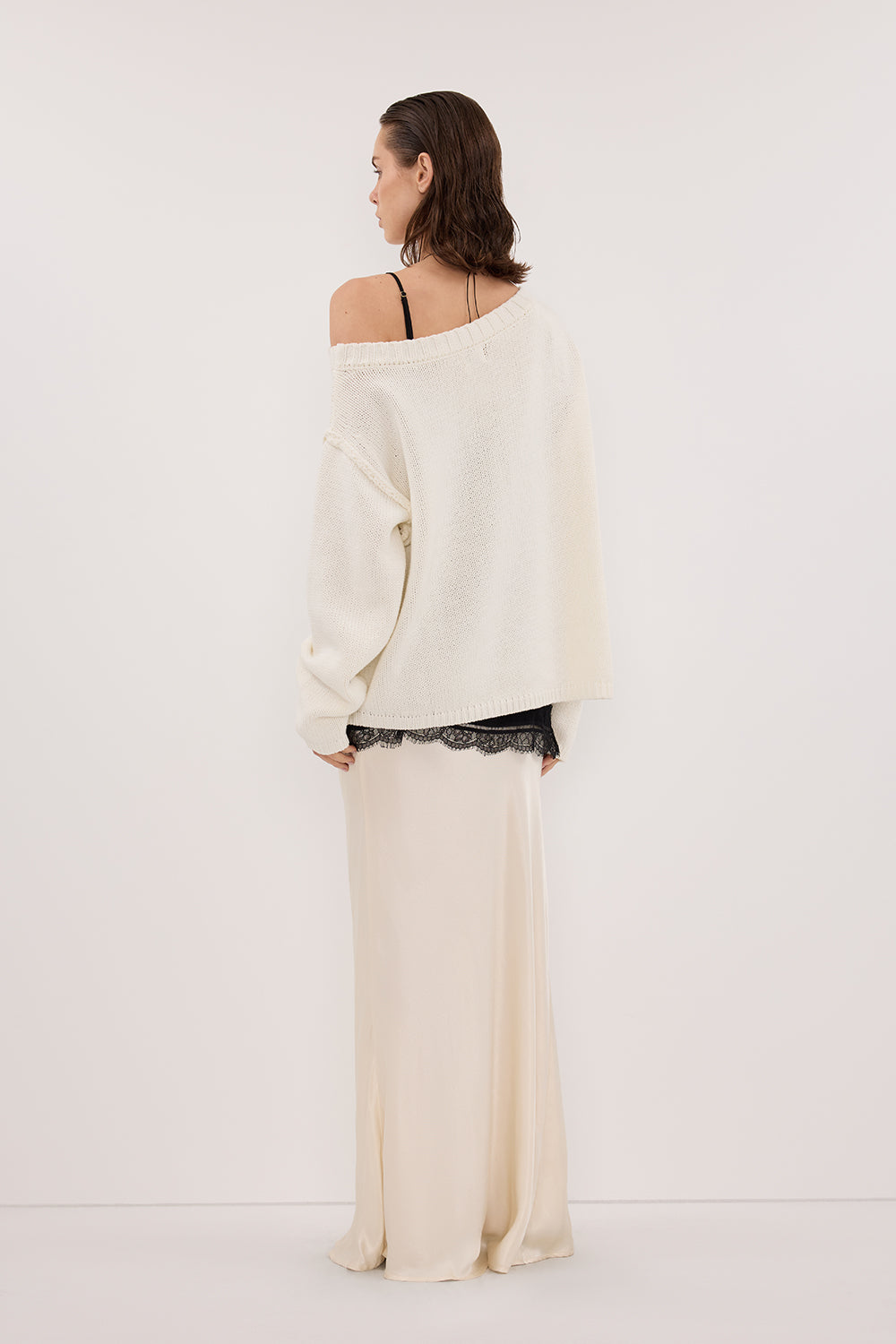 CHARLI CREAM SATIN MAXI SKIRT