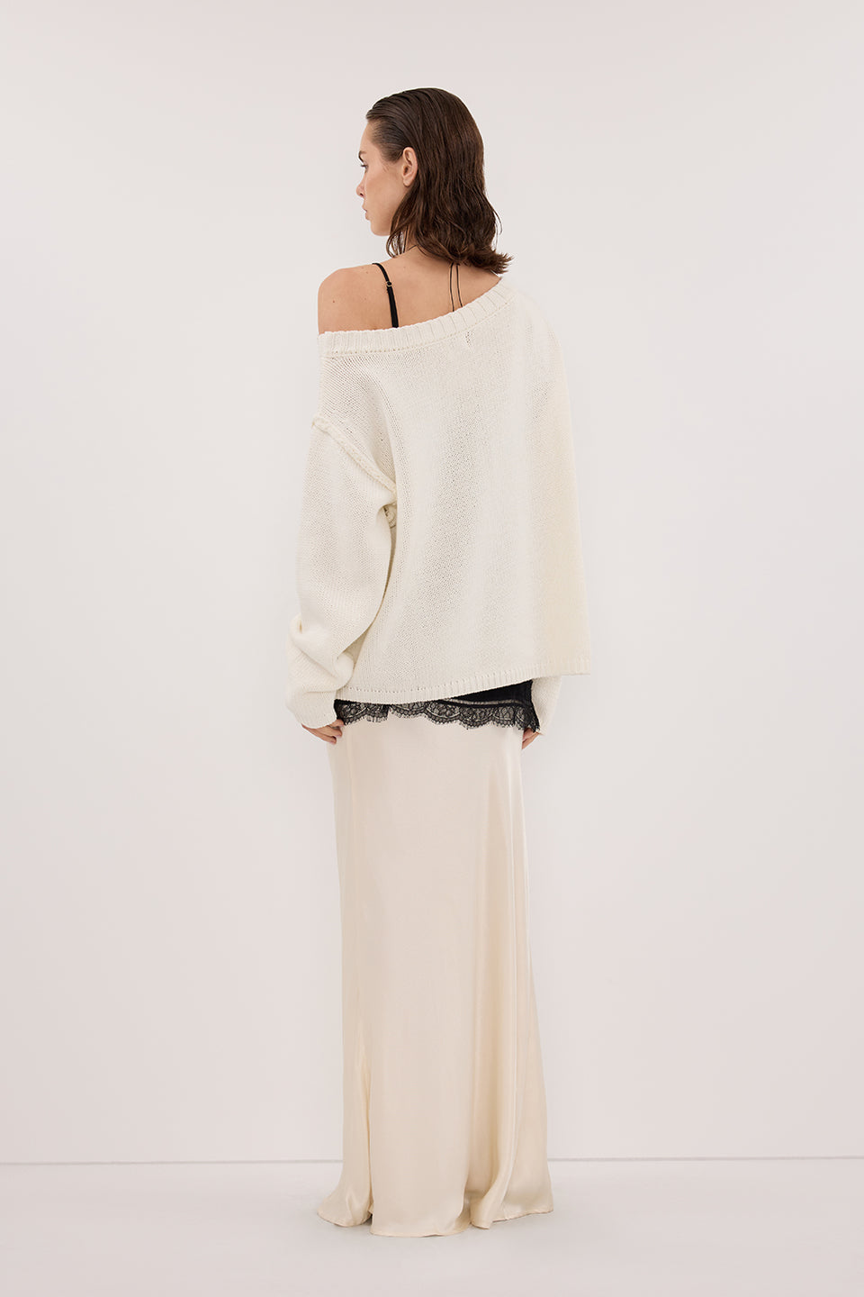 CHARLI CREAM SATIN MAXI SKIRT