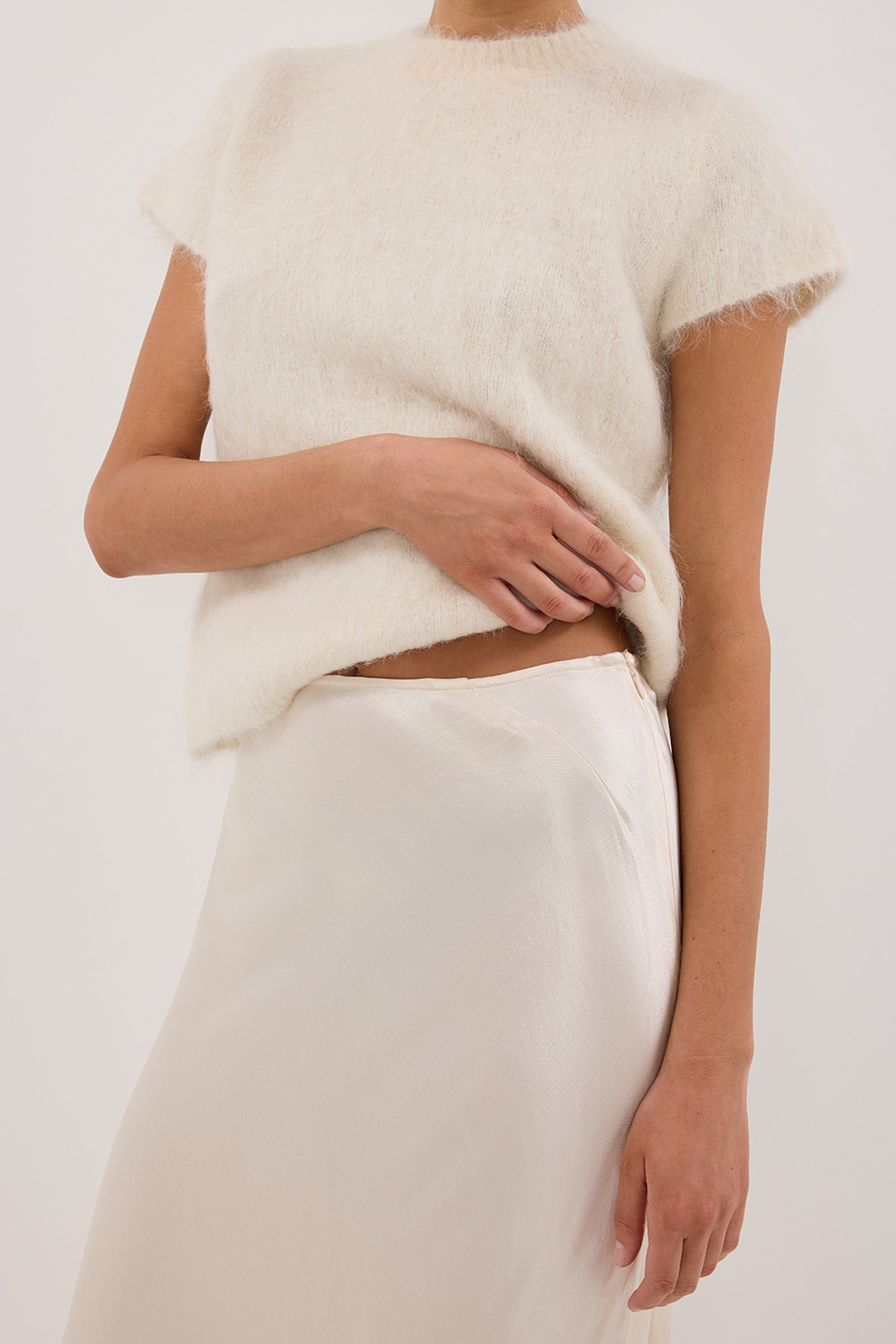 CHARLI CREAM SATIN MAXI SKIRT