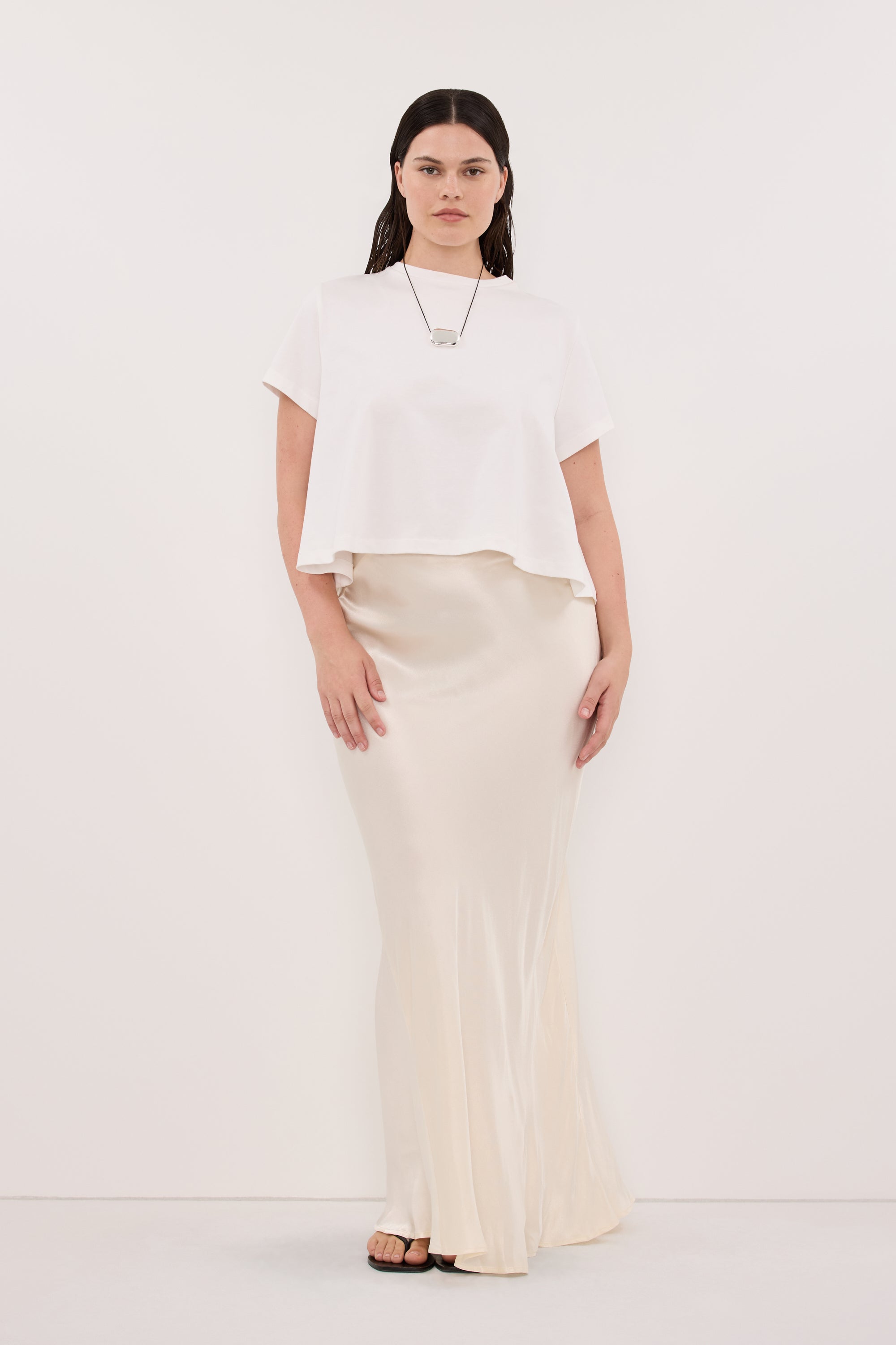 CHARLI CREAM SATIN MAXI SKIRT