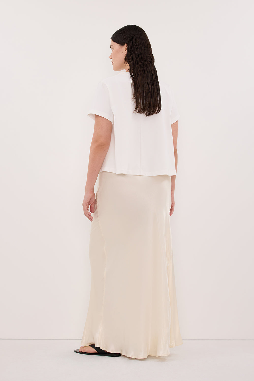 CHARLI CREAM SATIN MAXI SKIRT