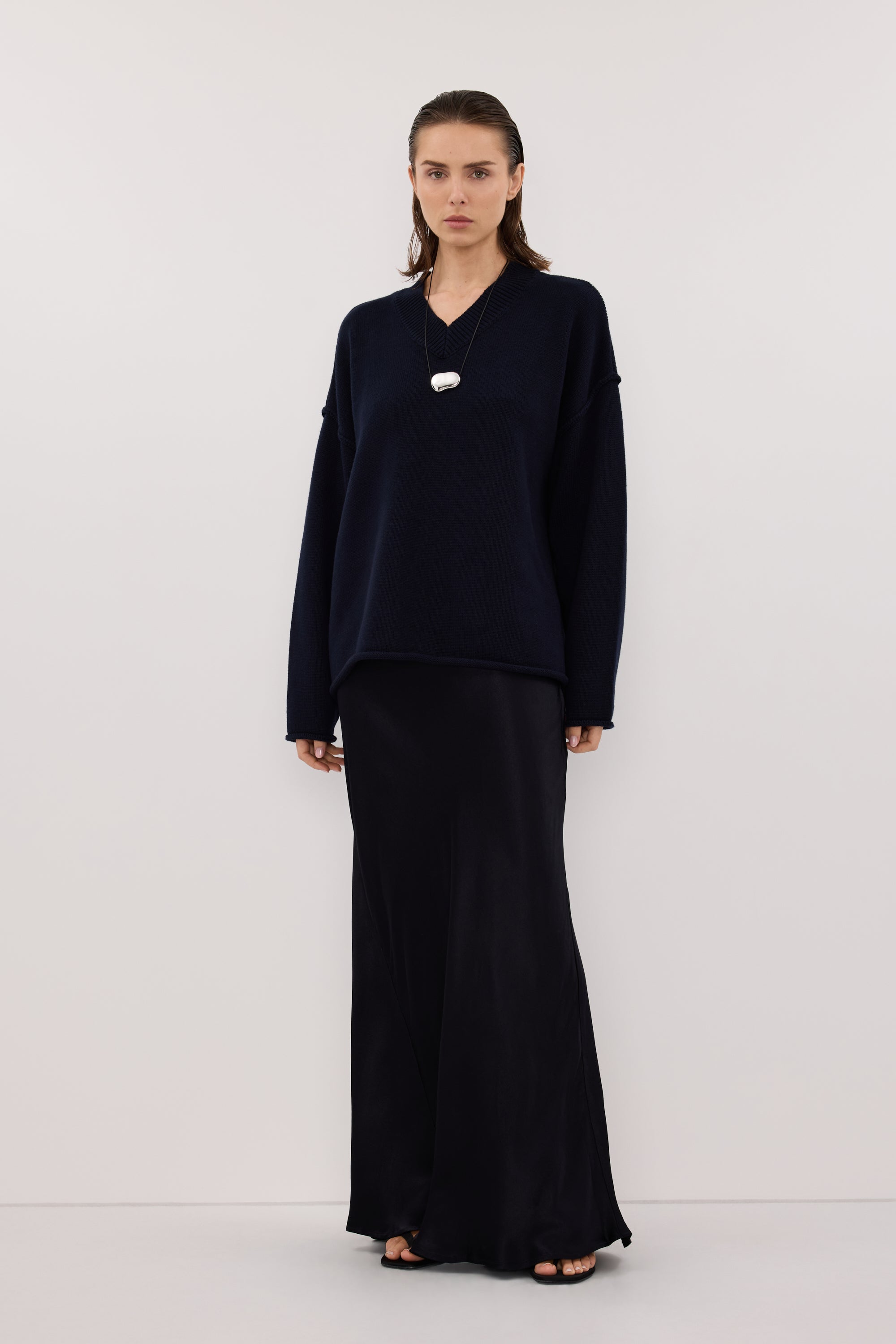 CHARLI INK SATIN MAXI SKIRT