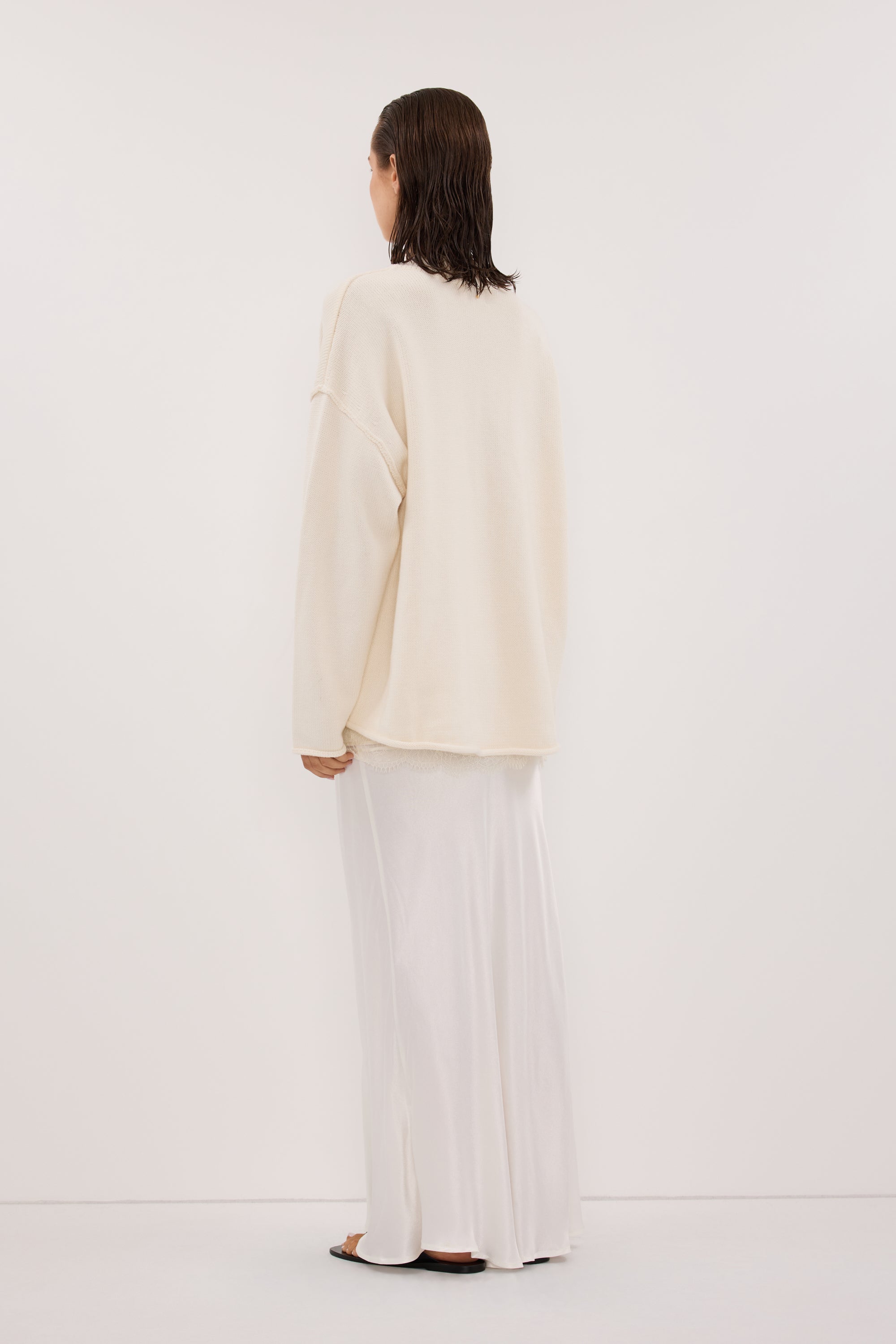 CHARLI WHITE SATIN MAXI SKIRT