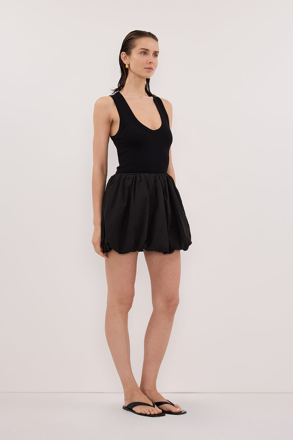 STEVIE BLACK BUBBLE MINI SKIRT
