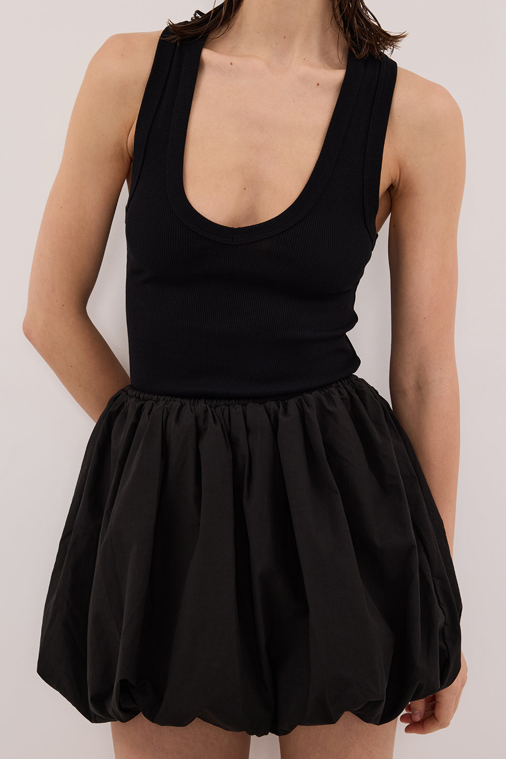 STEVIE BLACK BUBBLE MINI SKIRT