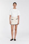 VON CREAM LINEN SKORT