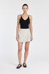 LULU LINEN CHALK WRAP MINI SKORT