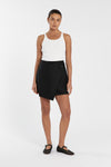 TOMMY BLACK LINEN MINI SKIRT