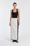 MEGAN CREAM/BLACK WRAP SKIRT