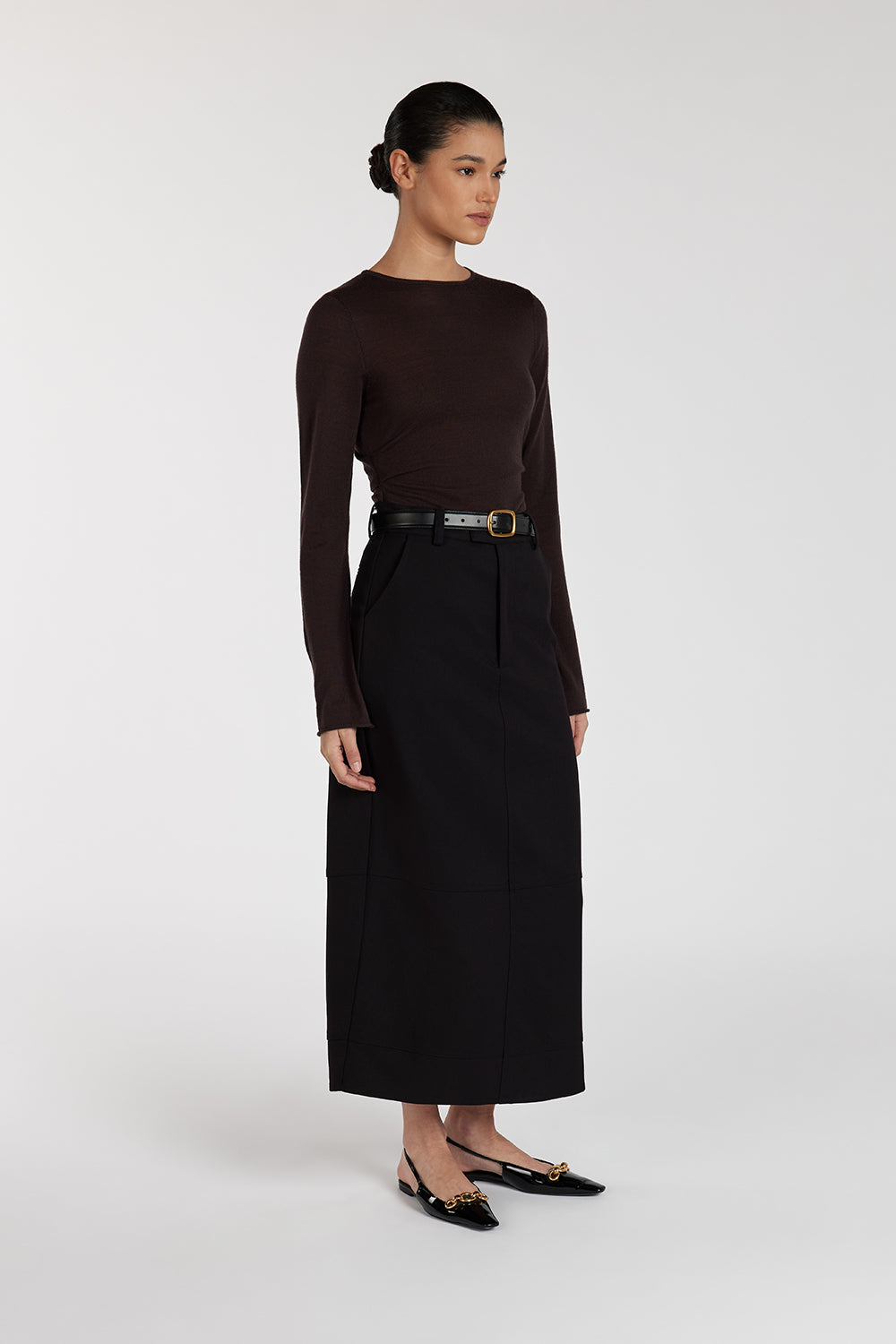 JAC BLACK MIDI SKIRT