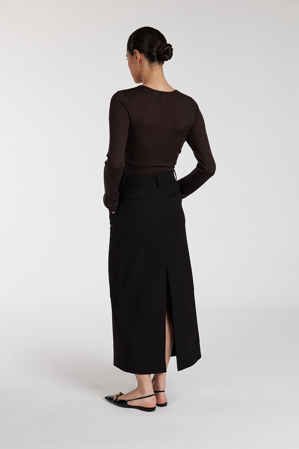 JAC BLACK MIDI SKIRT