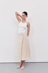 TOMMY SAND LINEN MIDI SKIRT