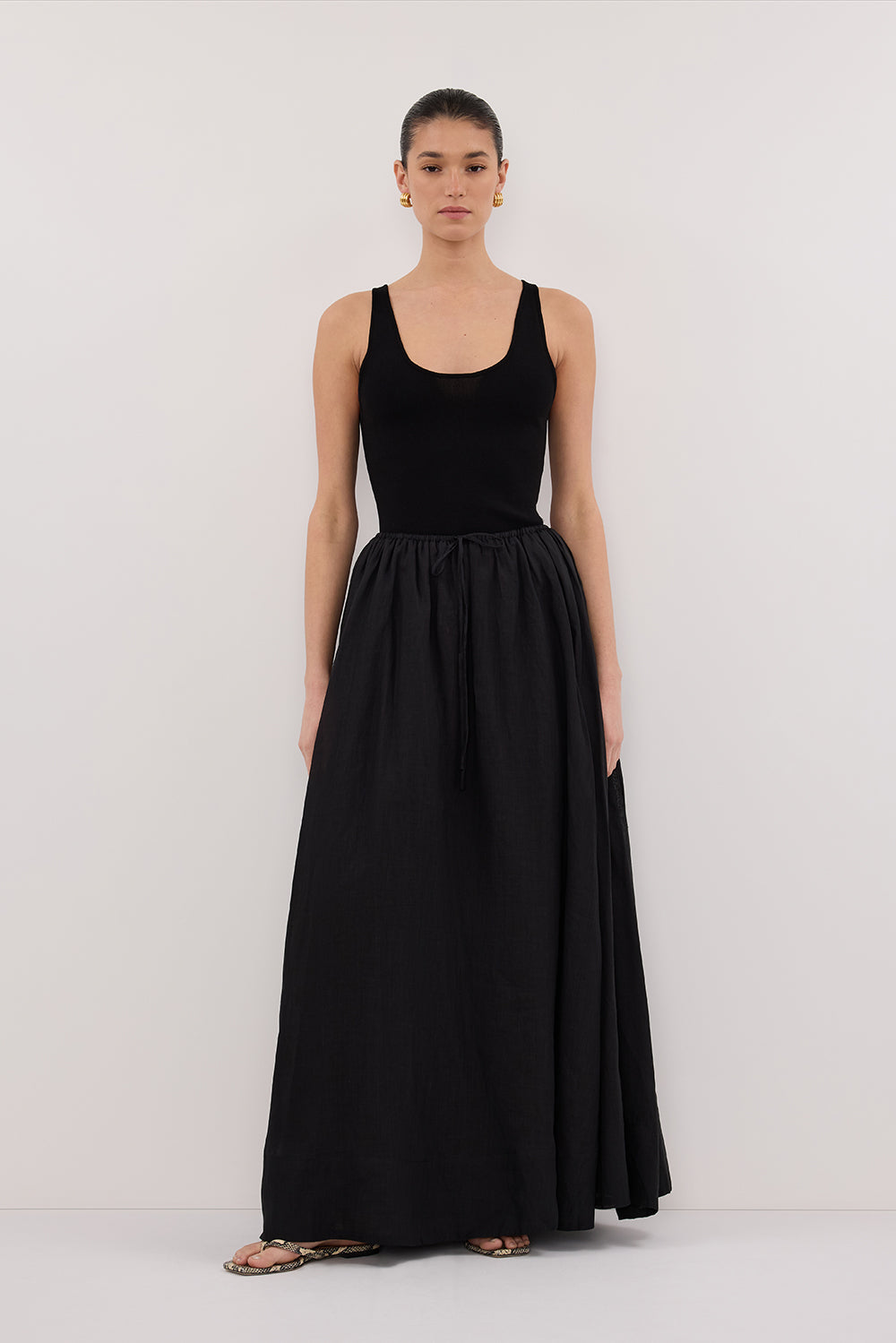 LAYNE BLACK RAMIE MAXI SKIRT