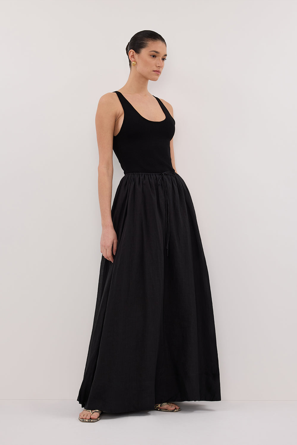 LAYNE BLACK RAMIE MAXI SKIRT
