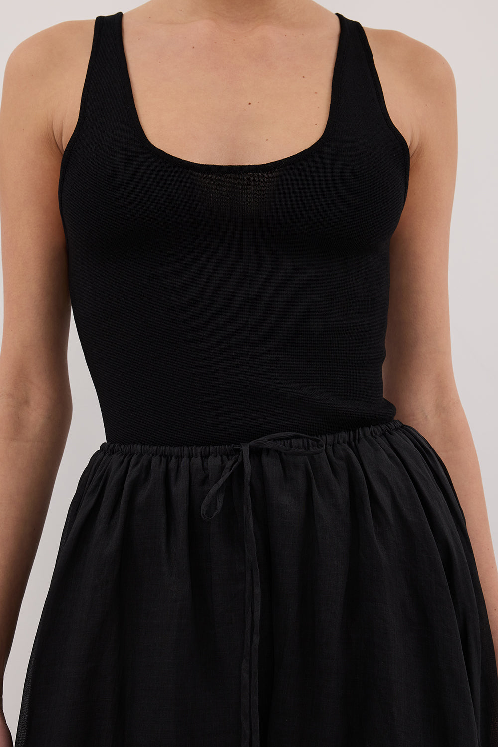 LAYNE BLACK RAMIE MAXI SKIRT