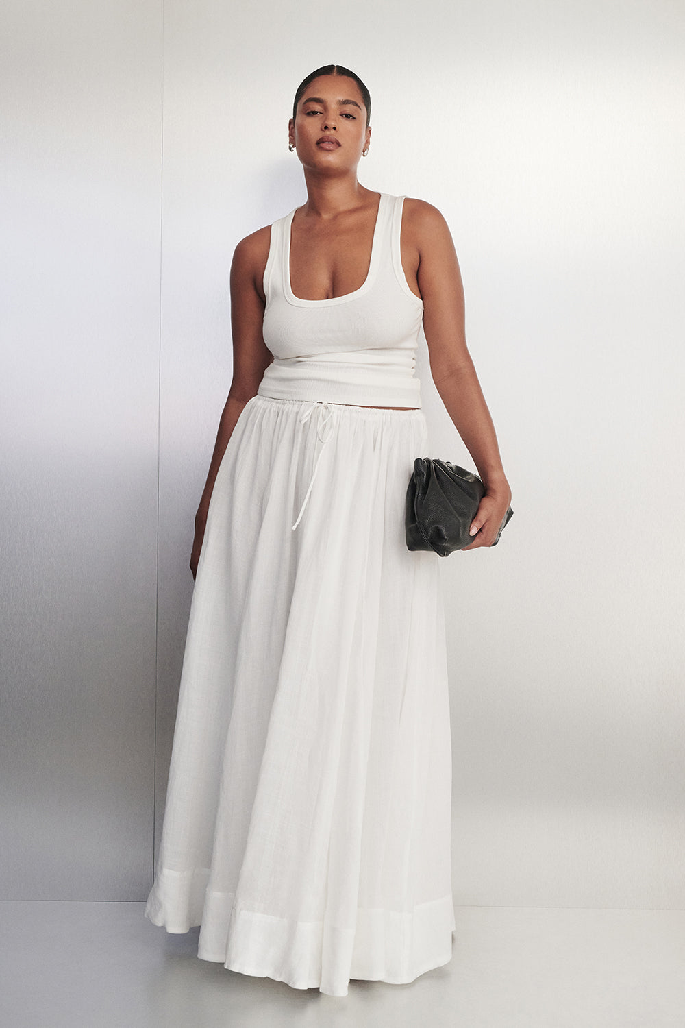 LAYNE WHITE RAMIE MAXI SKIRT