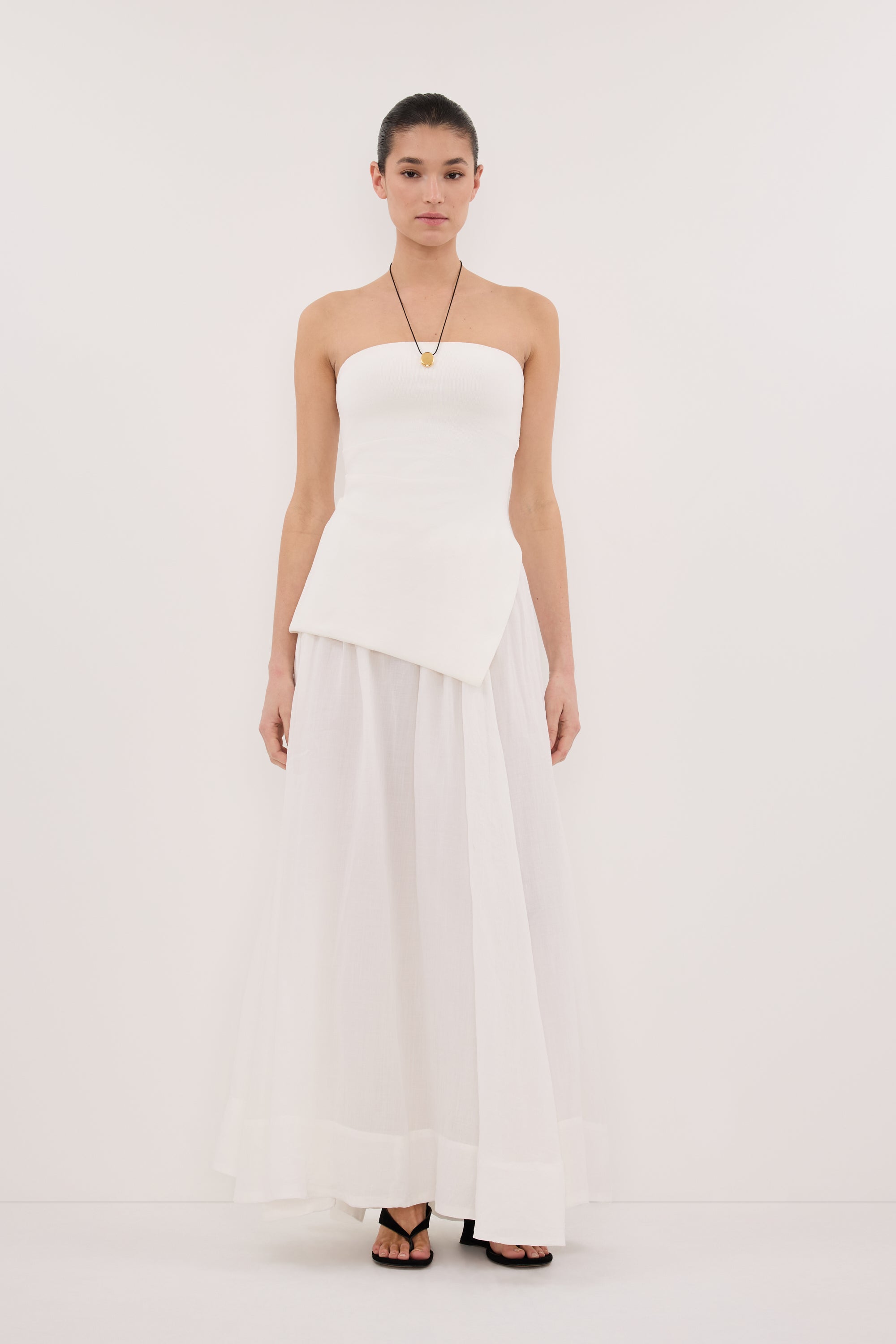 LAYNE WHITE RAMIE MAXI SKIRT