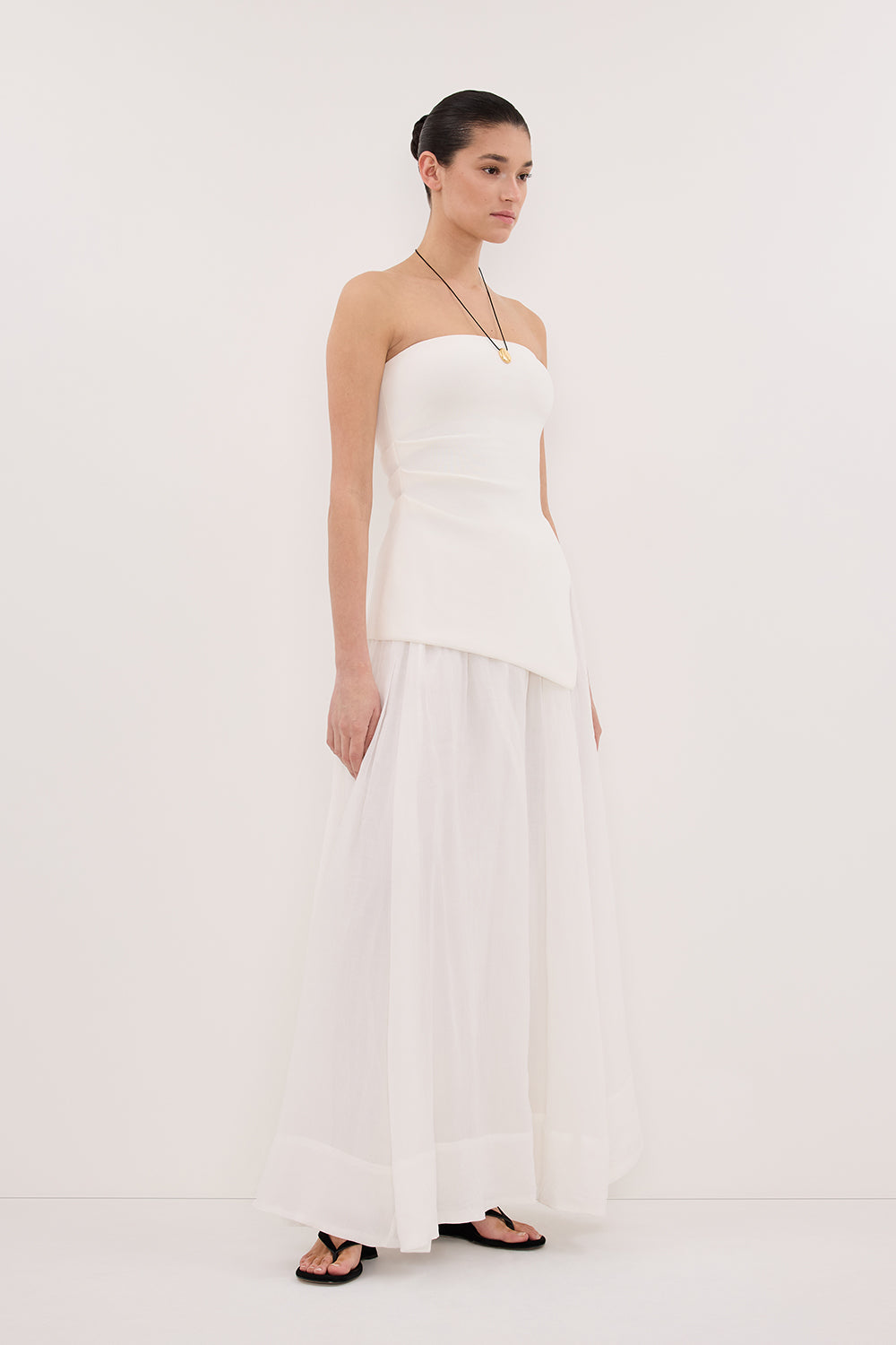 LAYNE WHITE RAMIE MAXI SKIRT