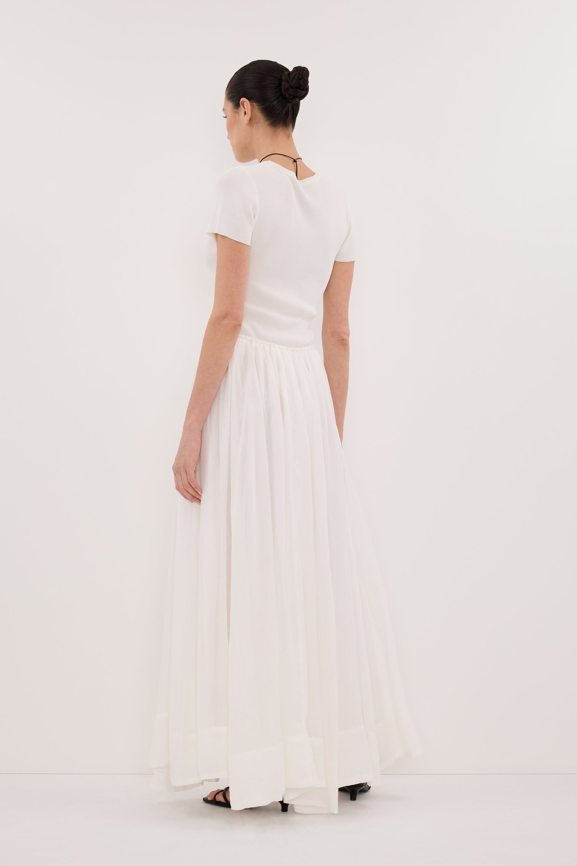 LAYNE WHITE RAMIE MAXI SKIRT