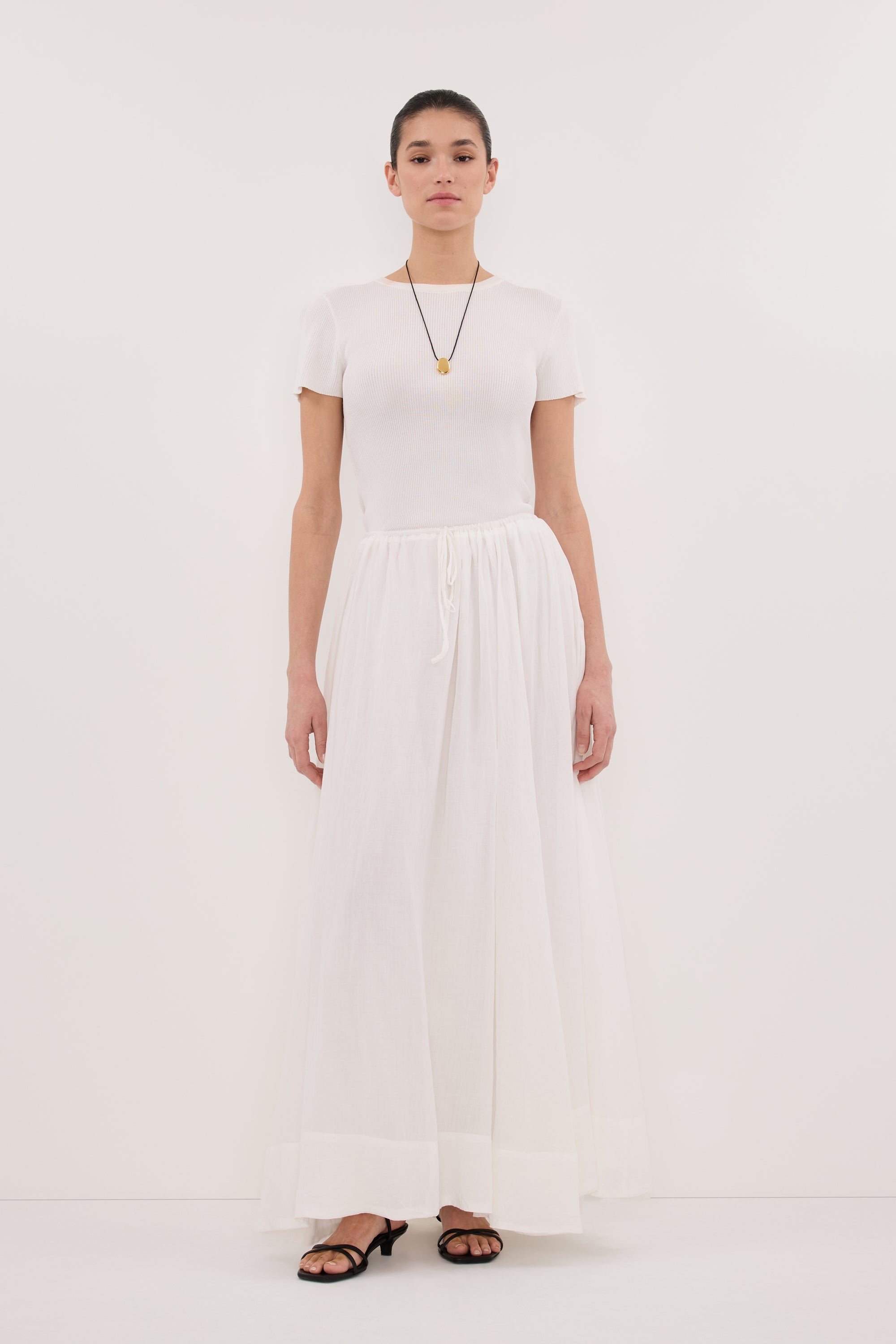 LAYNE WHITE RAMIE MAXI SKIRT