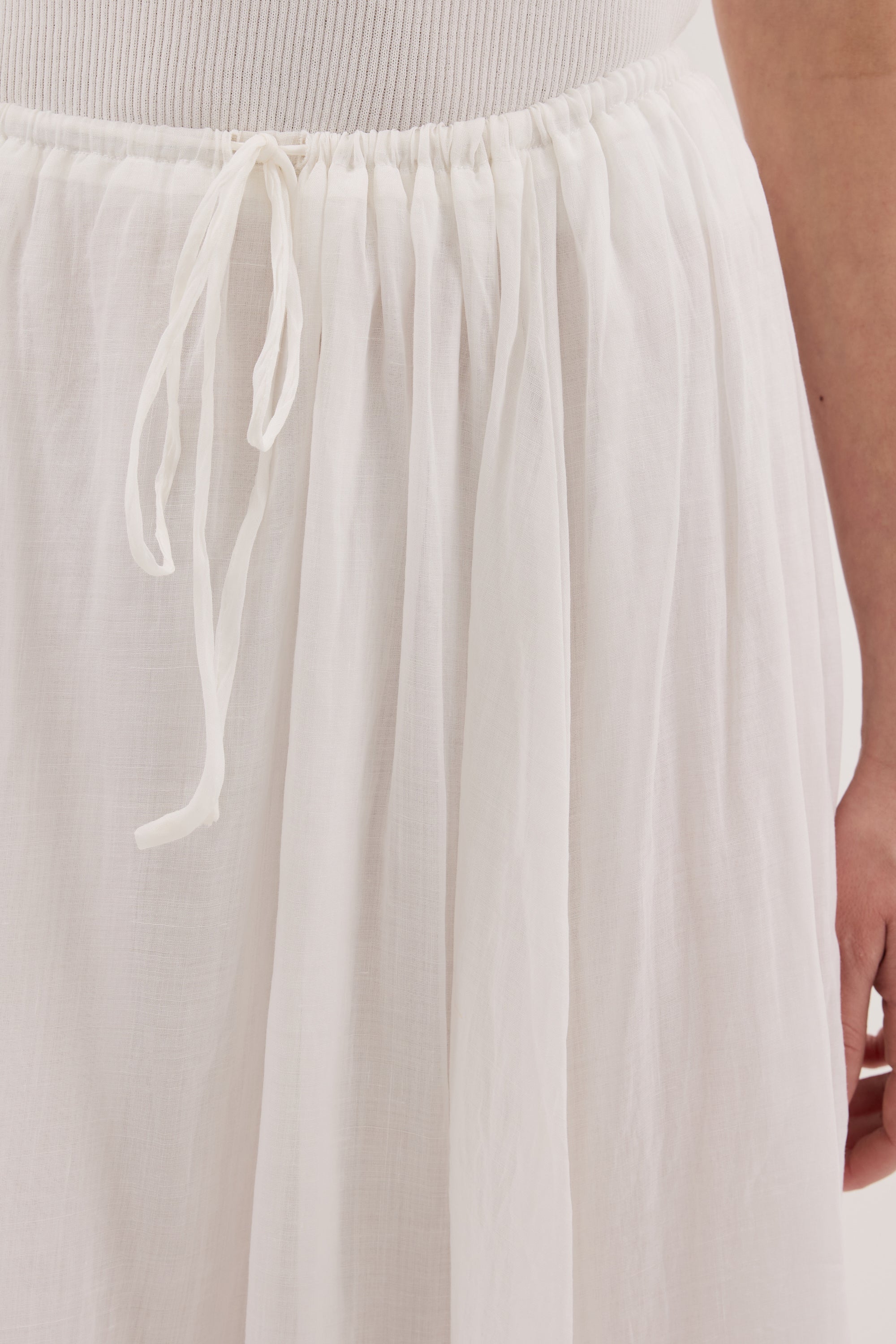 LAYNE WHITE RAMIE MAXI SKIRT