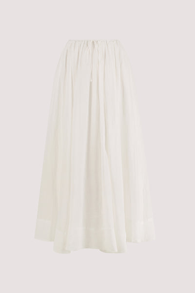Stas wearing LAYNE WHITE RAMIE MAXI SKIRT