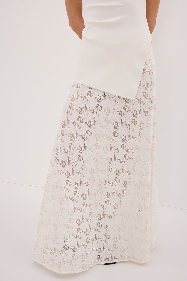 LOULA WHITE LACE SKIRT Dissh