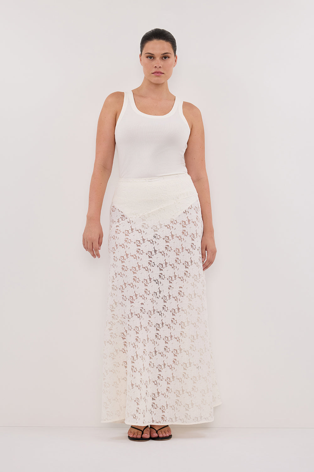 LOULA WHITE LACE MAXI SKIRT LOULA WHITE LACE MAXI SKIRT