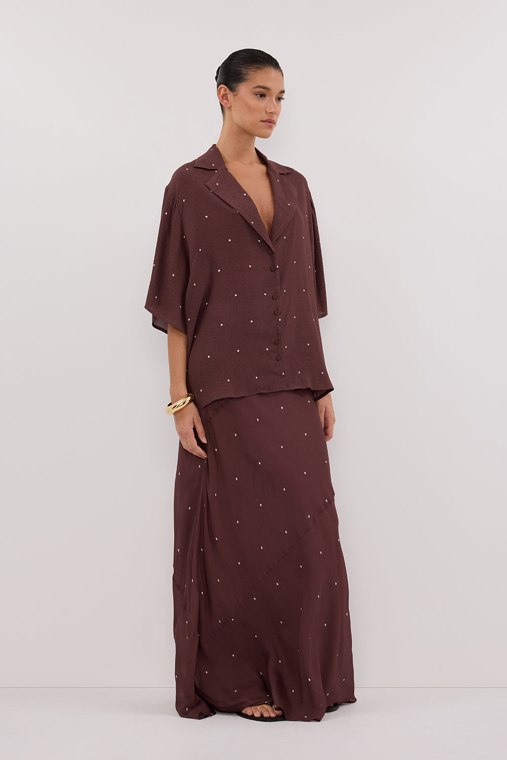 MELROSE WALNUT MIDI SKIRT
