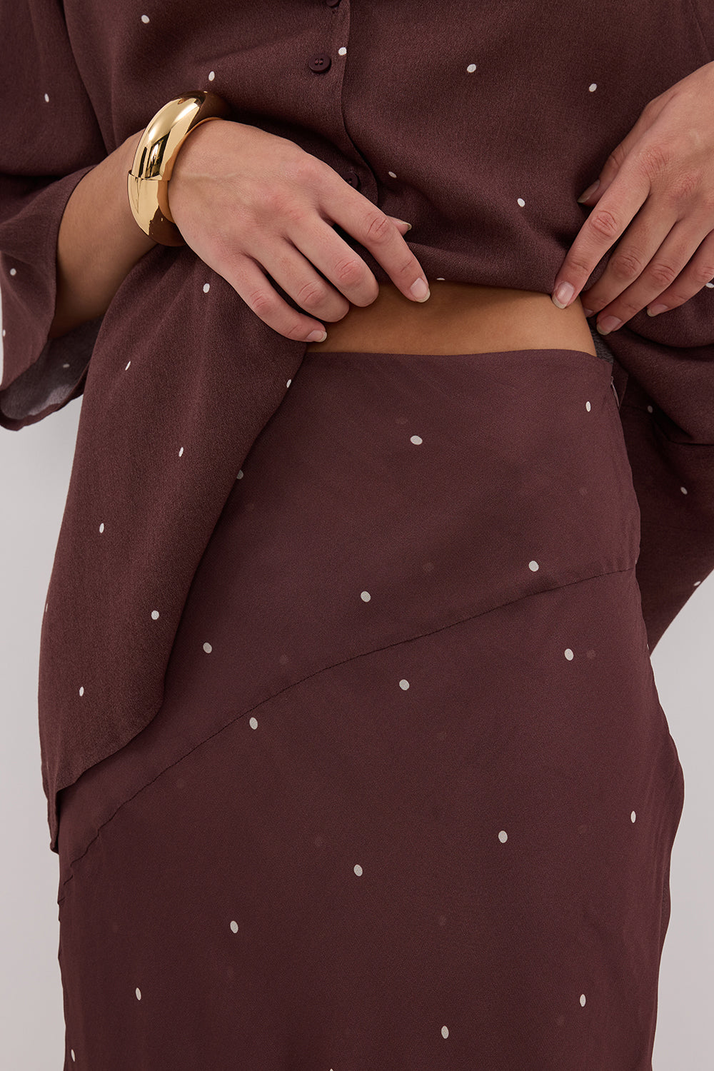 MELROSE WALNUT MIDI SKIRT
