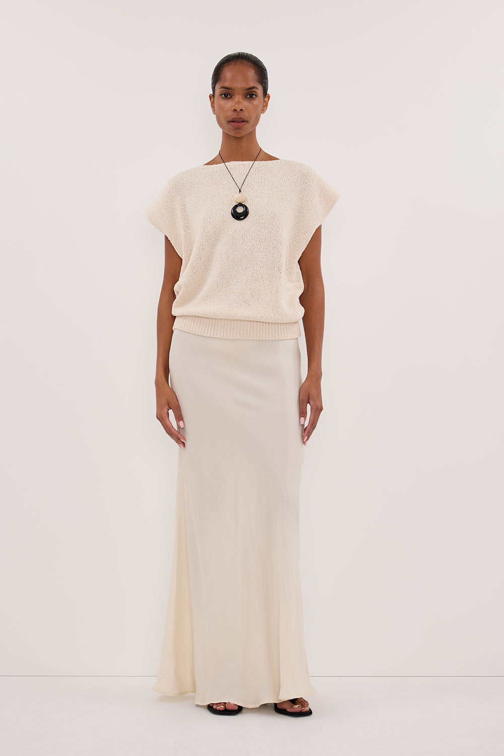 CONNIE SANDSTONE CUPRO MAXI SKIRT