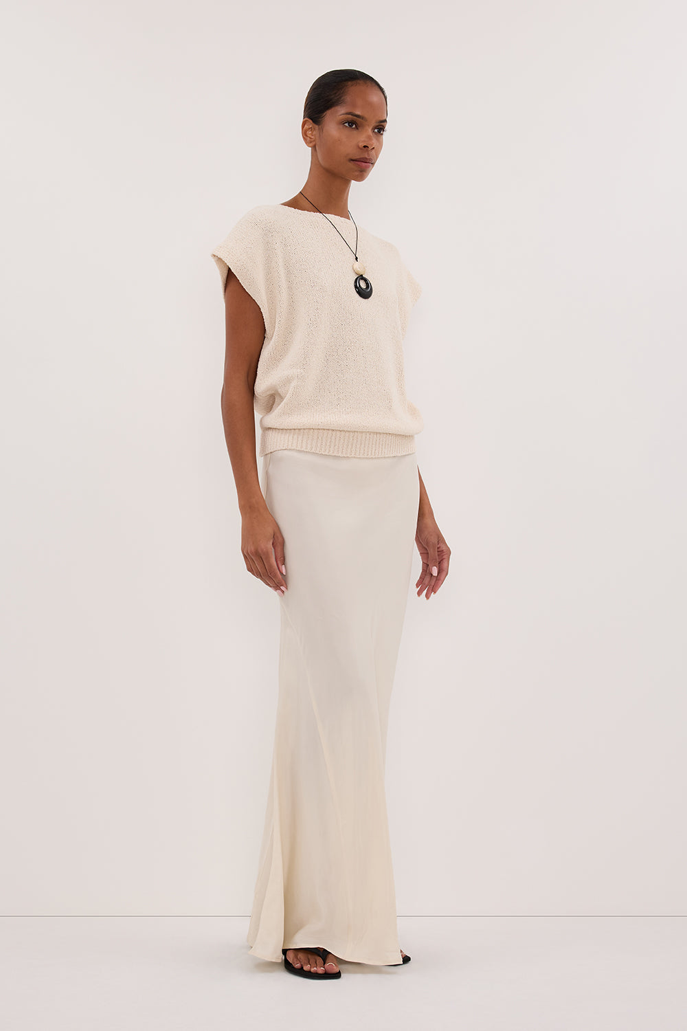 CONNIE SANDSTONE CUPRO MAXI SKIRT