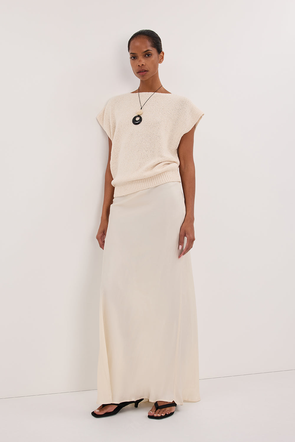 CONNIE SANDSTONE CUPRO MAXI SKIRT