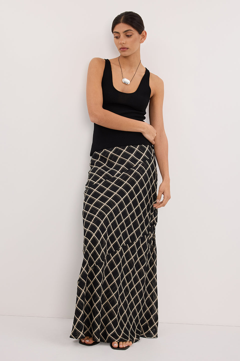 ARLINGTON BLACK MIDI SKIRT