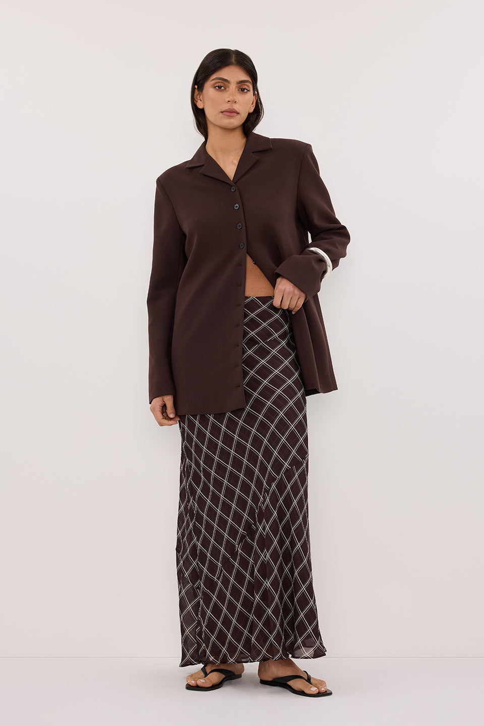 ARLINGTON CHOC MIDI SKIRT