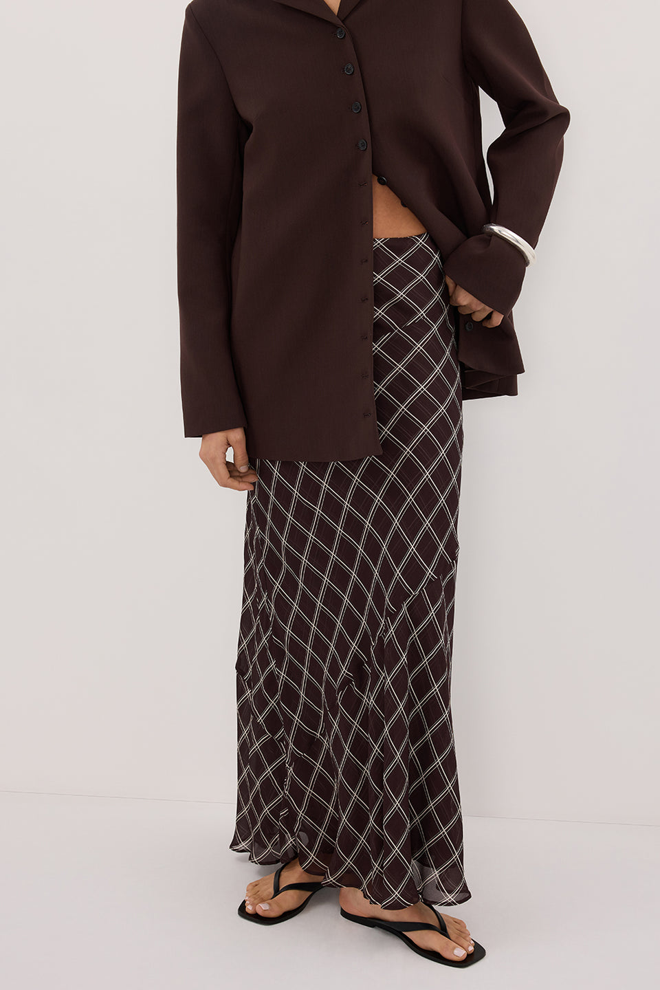 ARLINGTON CHOC MIDI SKIRT