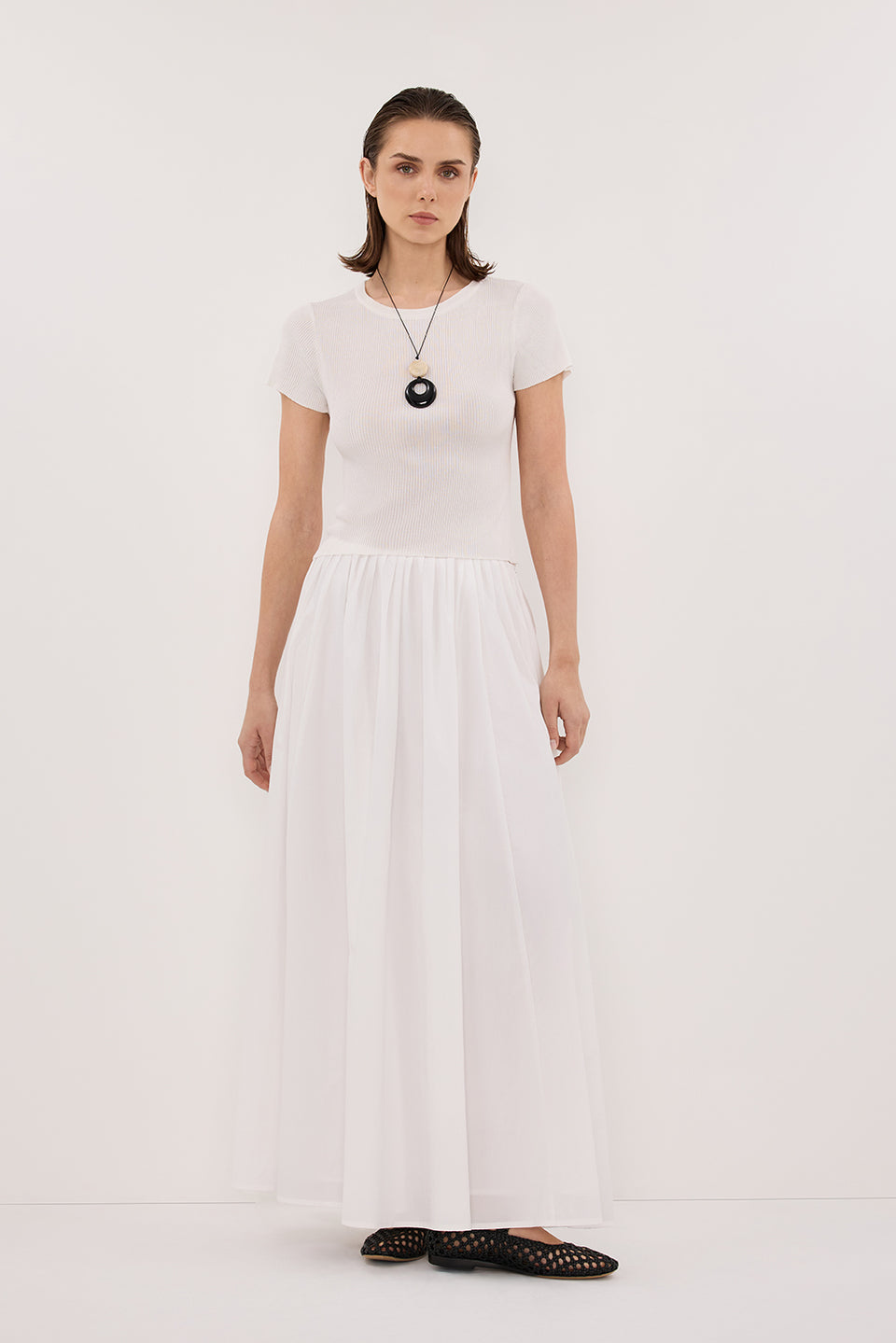 MARINA OFF WHITE MIDI SKIRT