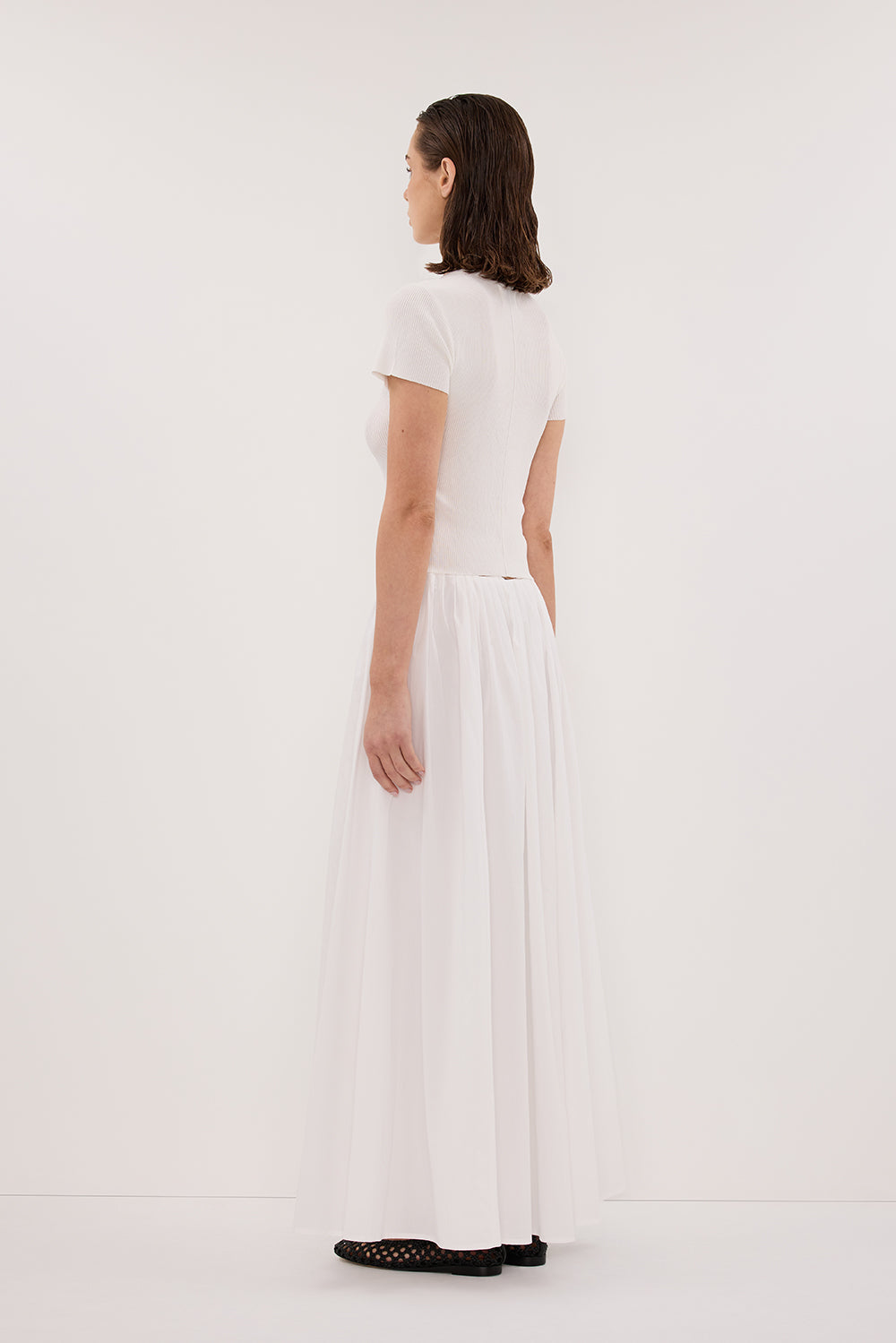 MARINA OFF WHITE MIDI SKIRT