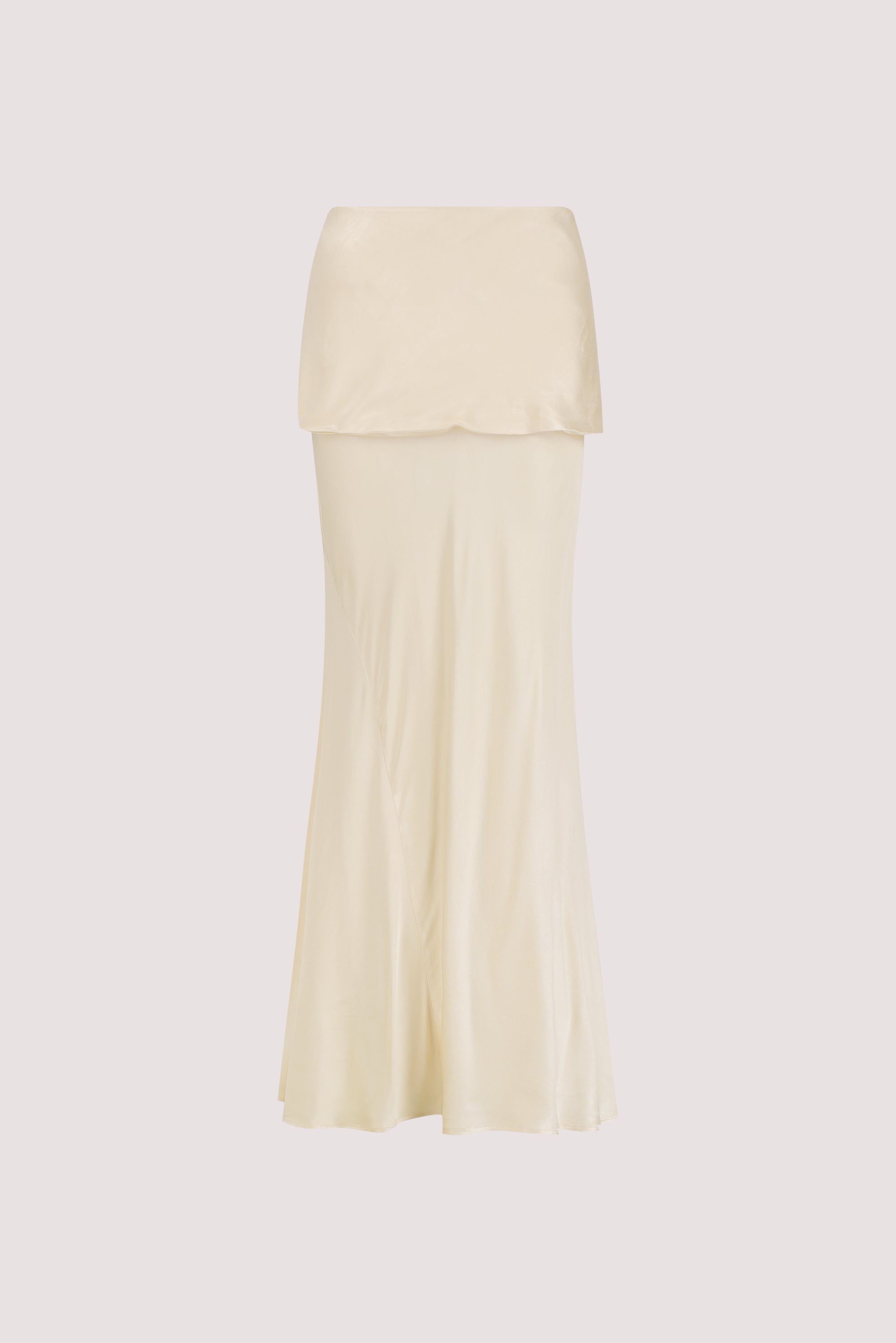 JELENA CREAM SATIN OVERLAY MAXI SKIRT