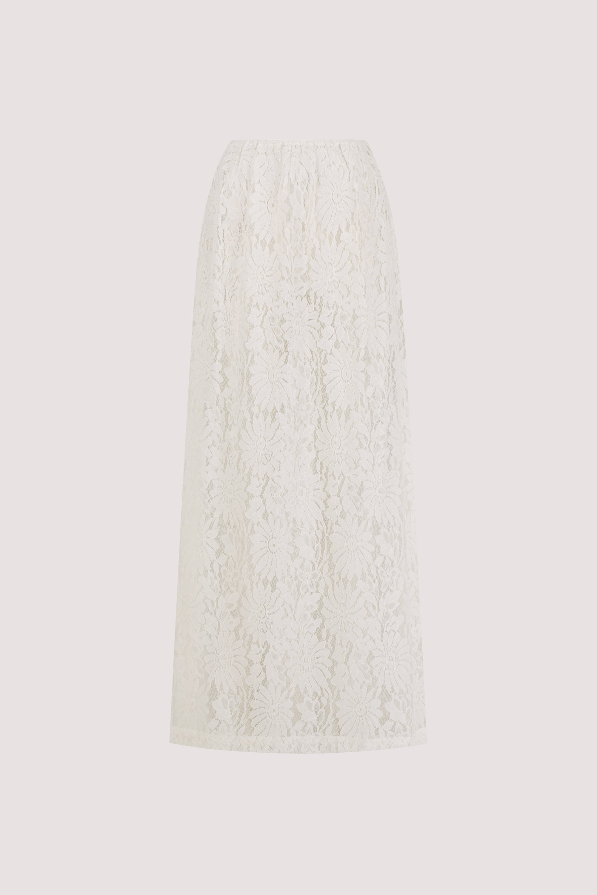 WILMA WHITE LACE MIDI SKIRT