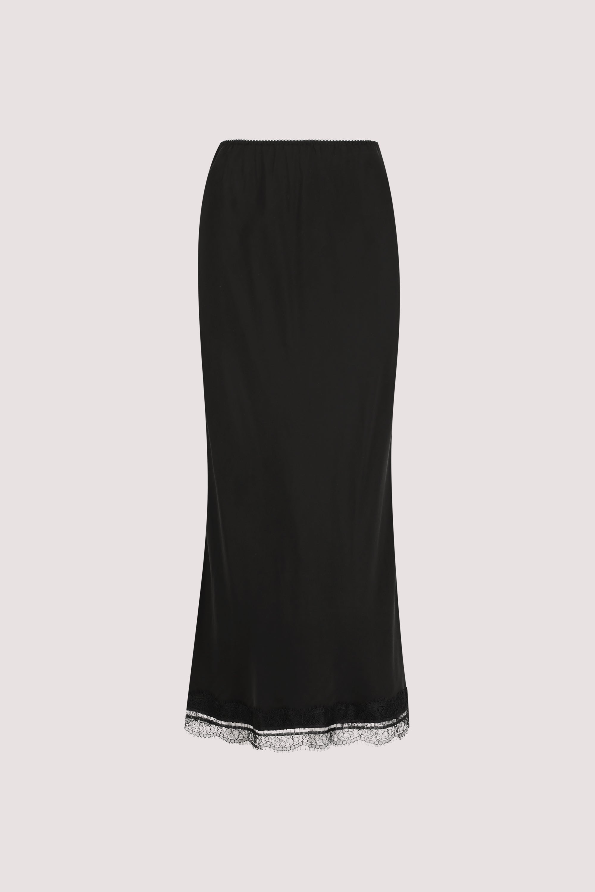 ANDREA BLACK CUPRO MIDI SKIRT