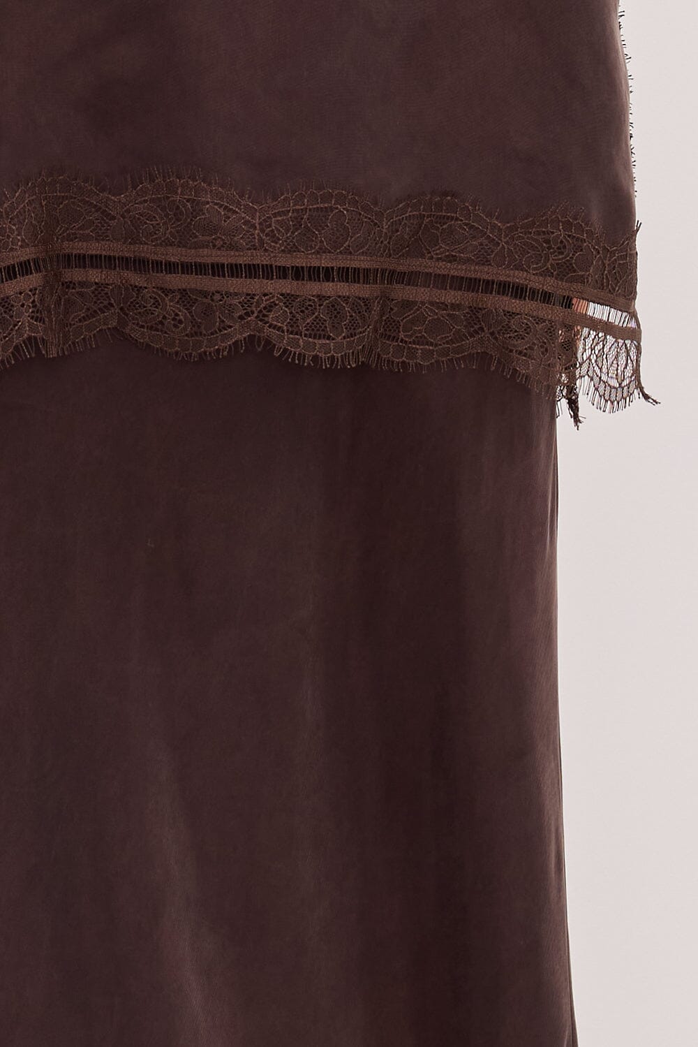 ANDREA PLUM CHOC CUPRO MIDI SKIRT